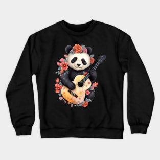 Panda Flower Guitar Crewneck Sweatshirt
